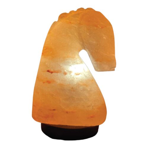 12V 12W Horse Himalayan Pink Salt Lamp Carved Knight Rock Crystal Light Bulb On/Off - Image 2