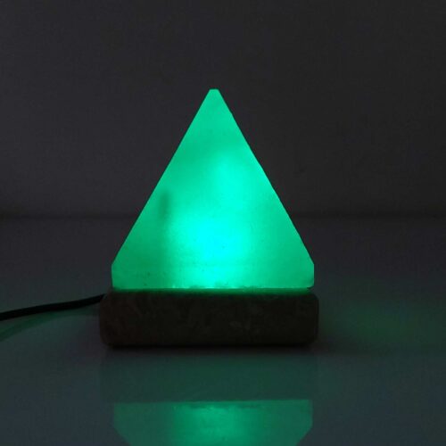 USB Colour Changing Salt Himalayan Lamp Pyramid Shape Pink Rock LED Light - Image 2