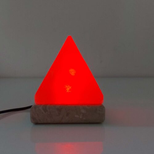 USB Colour Changing Salt Himalayan Lamp Pyramid Shape Pink Rock LED Light - Image 3