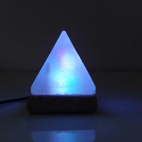 USB Colour Changing Salt Himalayan Lamp Pyramid Shape Pink Rock LED Light - Image 4