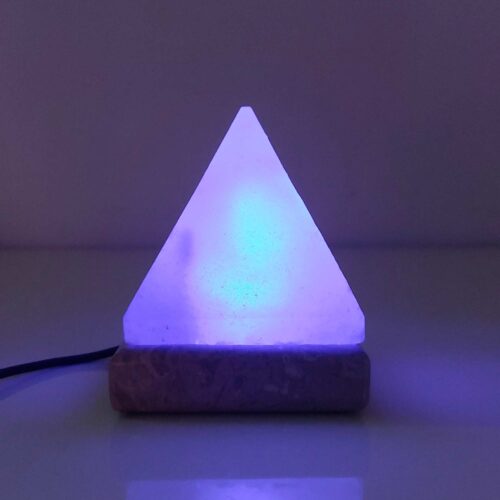 USB Colour Changing Salt Himalayan Lamp Pyramid Shape Pink Rock LED Light - Image 8