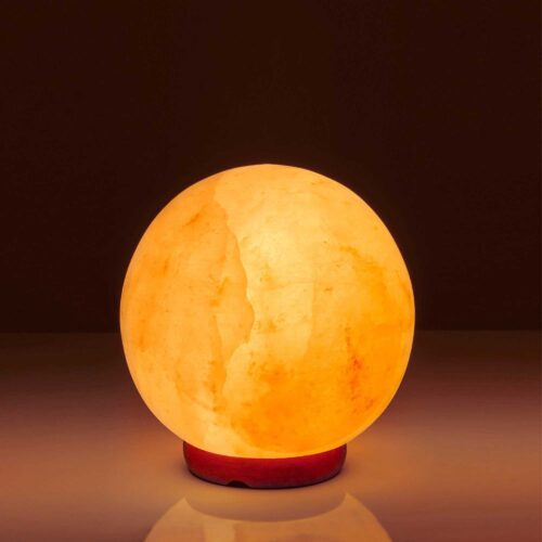 12V 12W 6.5" Ball Himalayan Pink Salt Lamp Carved Rock Crystal Light Bulb On/Off - Image 4