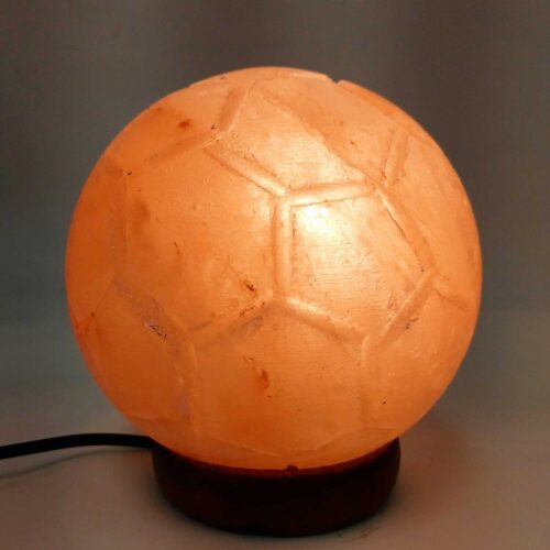 12V 12W Soccer Himalayan Pink Salt Lamp Carved Ball Rock Crystal Light Bulb On/Off - Image 6