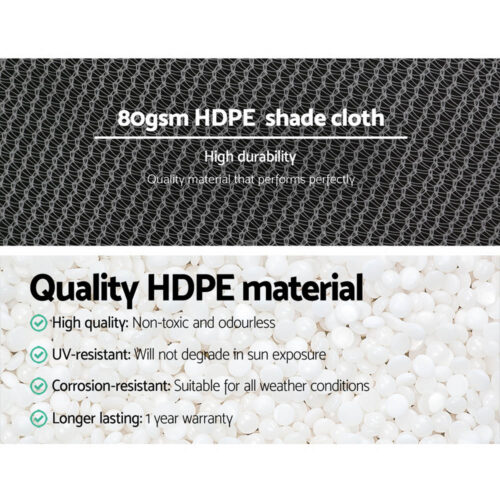 Instahut 30% Shade Cloth 3.66x10m Shadecloth Wide Heavy Duty White - Image 5