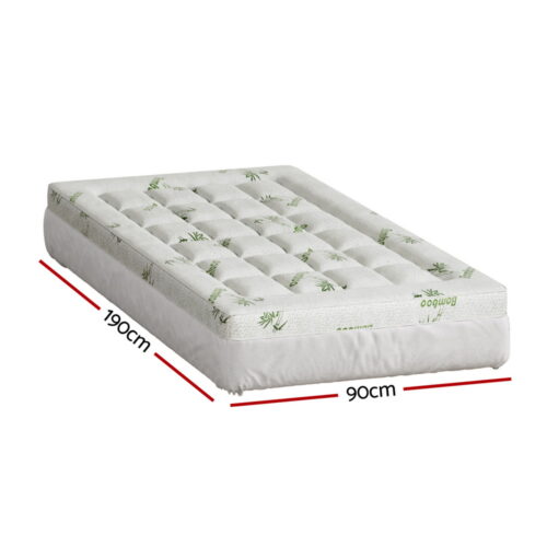 Giselle Bedding Mattress Topper Pillowtop Bamboo 7.5cm Single - Image 2