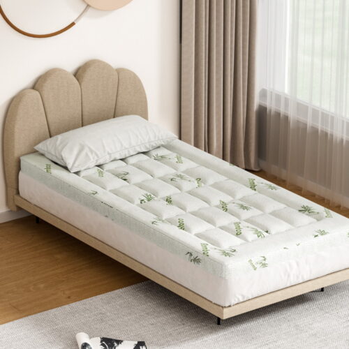 Giselle Bedding Mattress Topper Pillowtop Bamboo 7.5cm Single - Image 5