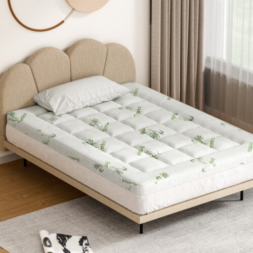 Giselle Bedding Mattress Topper Pillowtop Bamboo 7.5cm Double - Image 5