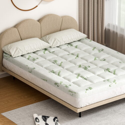Giselle Bedding Mattress Topper Pillowtop Bamboo 7.5cm Queen - Image 5
