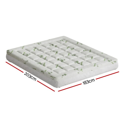 Giselle Bedding Mattress Topper Pillowtop Bamboo 7.5cm King - Image 2