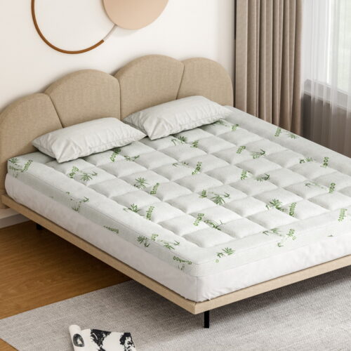 Giselle Bedding Mattress Topper Pillowtop Bamboo 7.5cm King - Image 5