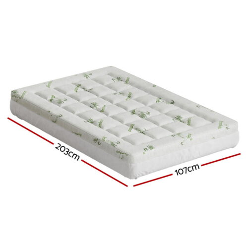 Giselle Bedding Mattress Topper Pillowtop Bamboo 7.5cm King Single - Image 2