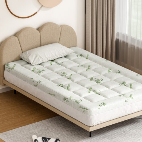 Giselle Bedding Mattress Topper Pillowtop Bamboo 7.5cm King Single - Image 5
