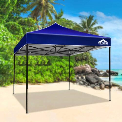 Instahut Gazebo Pop Up Marquee 3x3 Folding Tent Outdoor Camping 500D Oxford Blue - Image 8