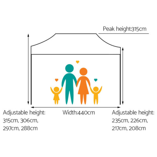 Instahut Gazebo Pop Up Marquee 3x4.5 Folding Tent 500D Oxford Fabric White - Image 2