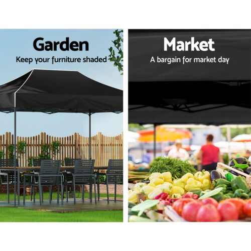 Instahut Gazebo Pop Up Marquee 3x4.5m Folding Tent Camping 500D Oxford Navy - Image 5