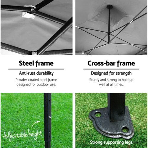 Instahut Gazebo Pop Up Marquee 3x6 Folding Tent Gazebos Camping 500D Oxford Navy - Image 5