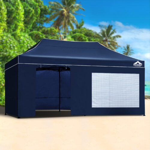 Instahut Gazebo Pop Up Marquee 3x6 Folding Tent Gazebos Camping 500D Oxford Navy - Image 8