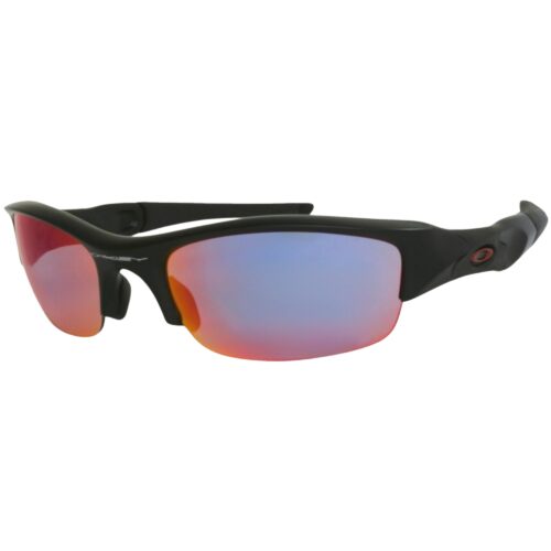 Oakley Custom Flak Jacket Matte Black Light +Red Iridium Mens Sports Sunglasses