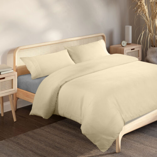 Royal Comfort Blended Bamboo Quilt Cover Set Dark Ivory Double