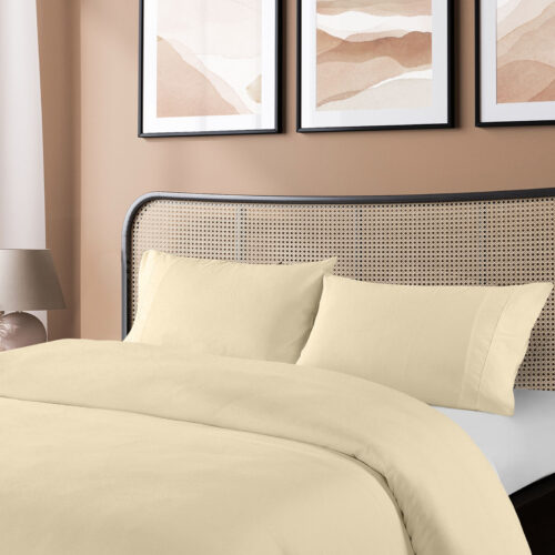 Royal Comfort Blended Bamboo Quilt Cover Set Dark Ivory Double - Image 2