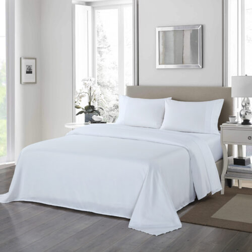 Royal Comfort 1200TC Ultrasoft 4-Piece Bed Sheets Set White Queen
