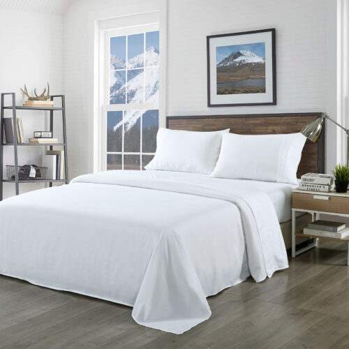 Royal Comfort Blended Bamboo Sheet Set White Queen
