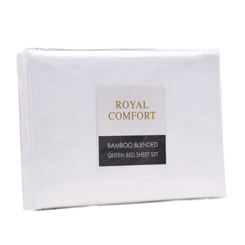 Royal Comfort Blended Bamboo Sheet Set White Queen - Image 3