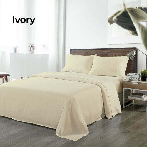 Royal Comfort Blended Bamboo Sheet Set Dark Ivory King - Image 5