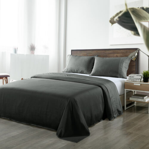 Royal Comfort Blended Bamboo Sheet Set Charcoal King