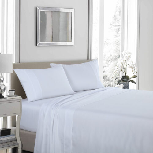 Royal Comfort 1200TC Ultrasoft 4-Piece Bed Sheets Set White KING - Image 2