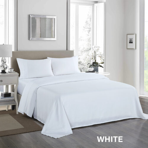 Royal Comfort 1200TC Ultrasoft 4-Piece Bed Sheets Set White KING - Image 6
