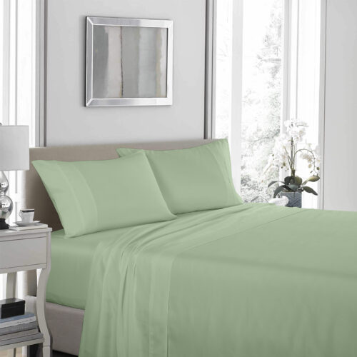 Royal Comfort  1200TC Ultrasoft 4 Pc Sheet Set  King  Sage Green - Image 2