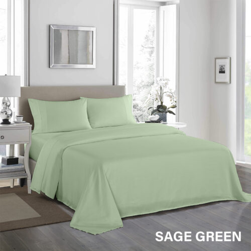 Royal Comfort  1200TC Ultrasoft 4 Pc Sheet Set  King  Sage Green - Image 6