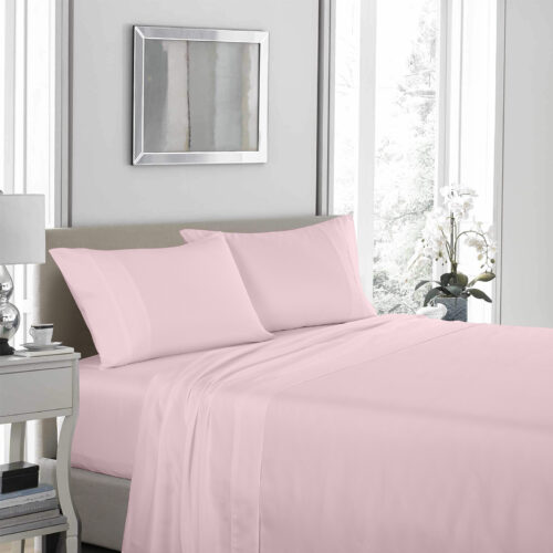 Royal Comfort 1200TC Ultrasoft 4-Piece Bed Sheets Set Soft Pink KING - Image 2