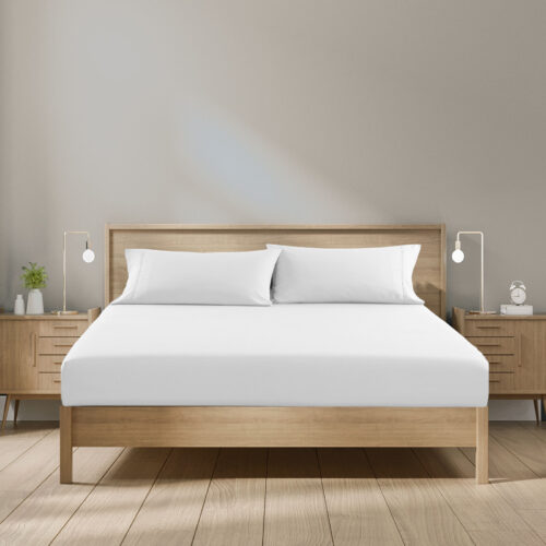 Royal Comfort 1500TC Cotton Rich 3-Piece Bed Sheets Set White DOUBLE