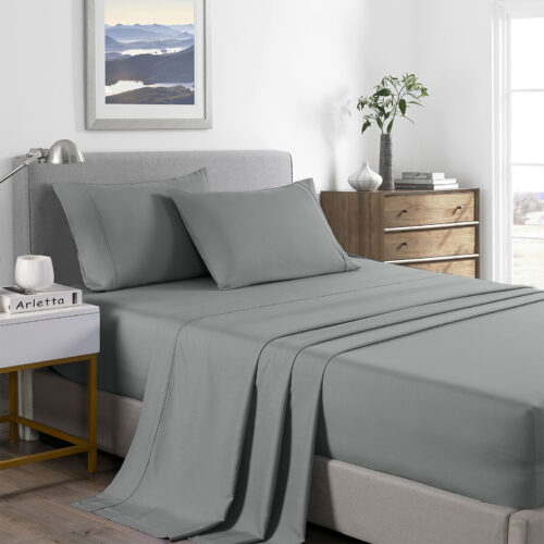 Royal Comfort Bamboo Cooling 2000TC Sheet Set King Mid Grey