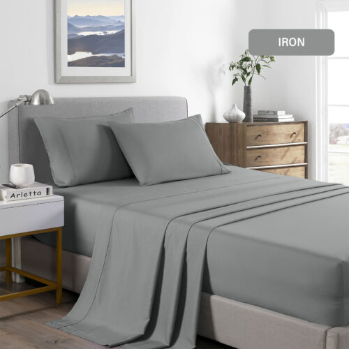 Royal Comfort Bamboo Cooling 2000TC Sheet Set King Mid Grey - Image 5
