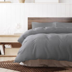 Royal Comfort 1000TC Cotton Blend Quilt Cover Set King Charcoal