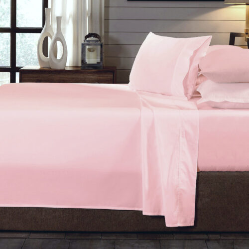 Royal Comfort 250TC 100% Organic Cotton 4-Piece Sheet Set King Blush