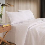 KENSINGTON 1200TC COTTON SHEET SET IN STRIPE KING WHITE