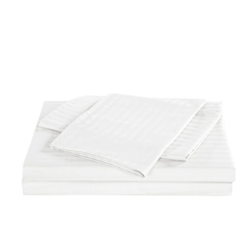KENSINGTON 1200TC COTTON SHEET SET IN STRIPE KING WHITE - Image 5