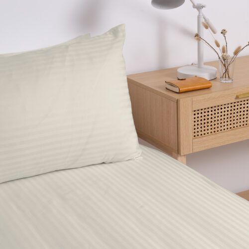 KENSINGTON 1200TC COTTON SHEET SET IN STRIPE KING SAND - Image 5