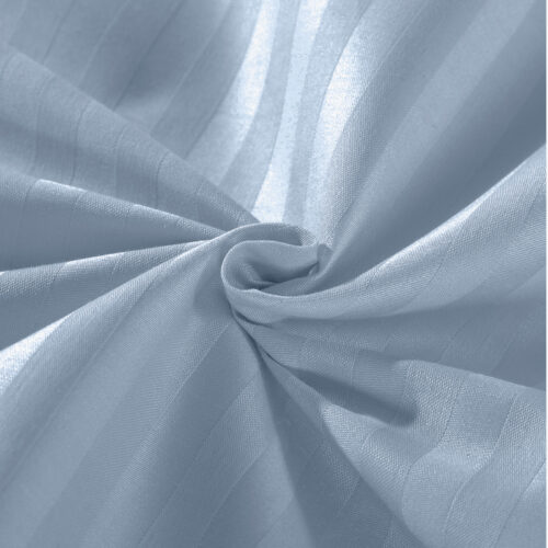 KENSINGTON 1200TC COTTON SHEET SET IN STRIPE KING CHAMBRAY (BLUE) - Image 8