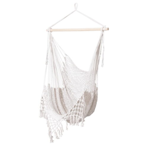 Gardeon Hammock Chair Swing Camping Mesh Cream - Image 3
