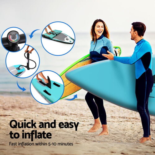 Weisshorn Stand Up Paddle Board 10.5ft Inflatable SUP Surfboard Paddleboard Kayak Surf Green - Image 5