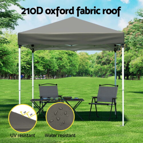 Instahut Gazebo 2x2m Outdoor Patio Garden Marquee Shade w/ Base Pods Grey - Image 4