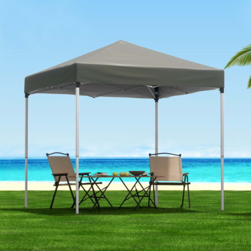 Instahut Gazebo 2x2m Outdoor Patio Garden Marquee Shade w/ Base Pods Grey - Image 7