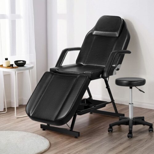 Zenses Massage Table Adjustable Salon Bed Chair 3-Fold Black - Image 7
