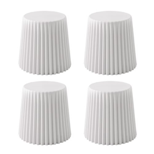 Artiss Set of 4 Cupcake Bar Stools Stackable Foot Stool White - Image 5