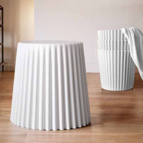 Artiss Set of 4 Cupcake Bar Stools Stackable Foot Stool White - Image 7